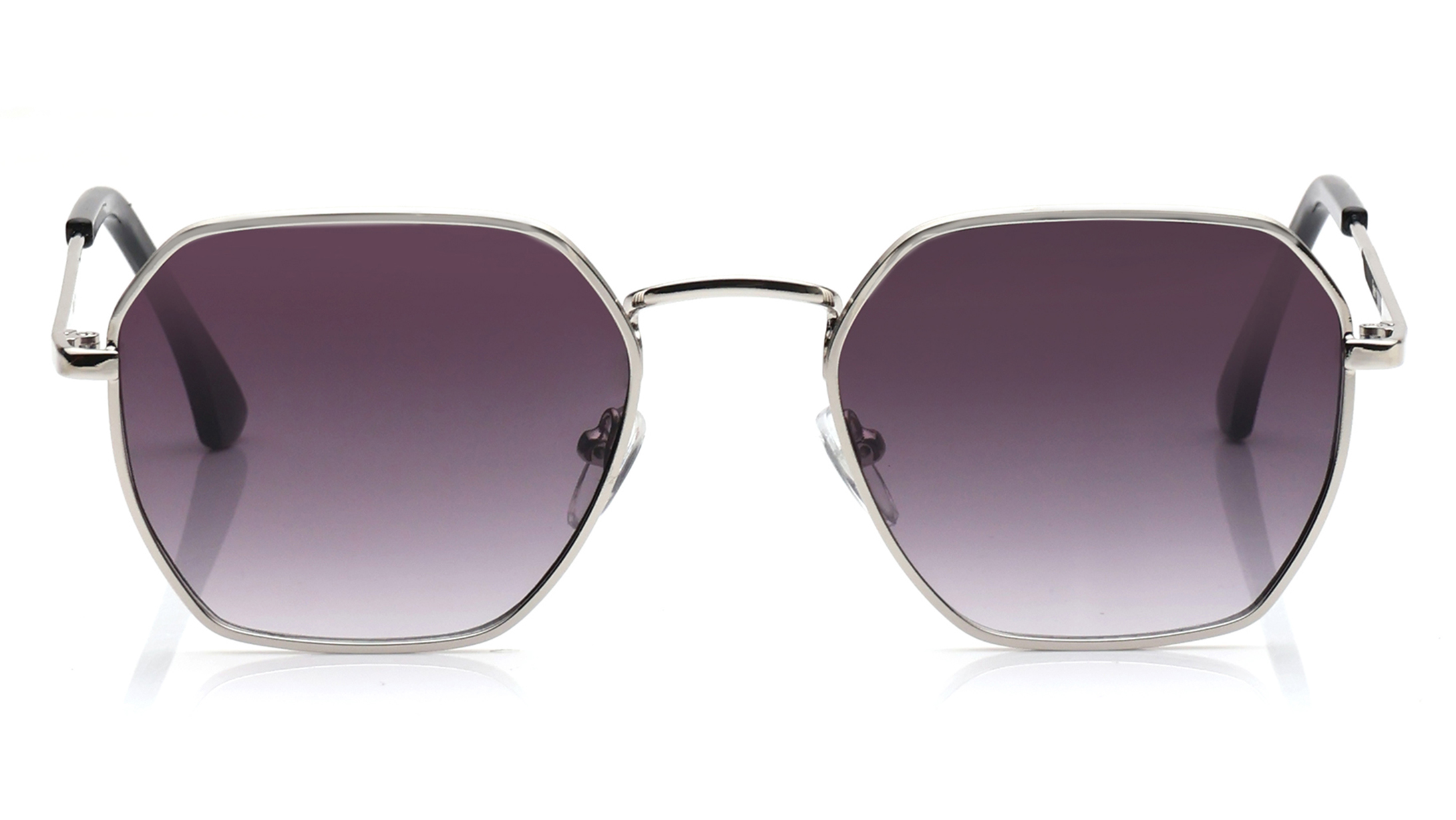 Image 1 of Purple Hexagon Sunglasses for Men and Women from Tees By Fastrack Available at Titan Eye+