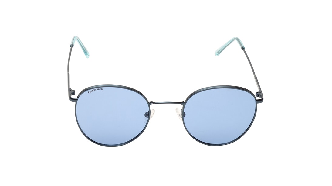 Image 1 of Blue Round Rimmed Sunglasses (M257BU7V) from Fastrack Available at Titan Eye+
