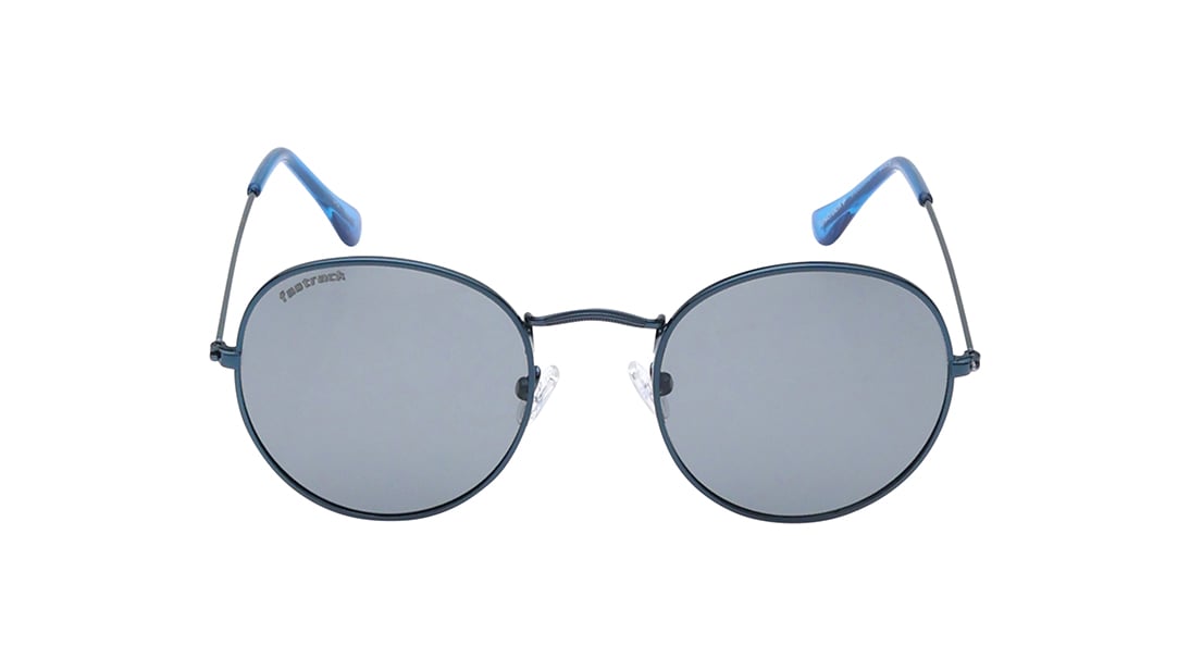 Image 1 of Blue Round Rimmed Sunglasses From Fastrack from Fastrack Available at Titan Eye+