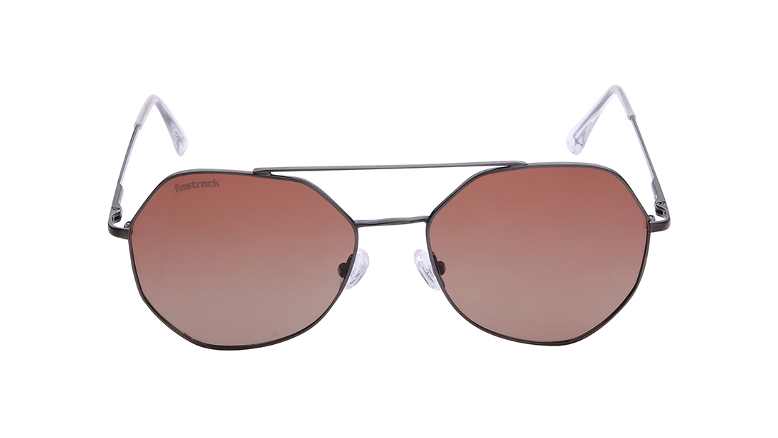 Image 1 of Brown Geometric Sunglasses for Men from Fastrack Available at Titan Eye+