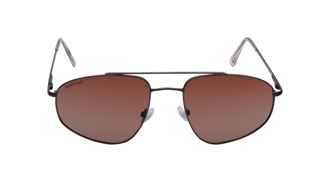 Image 1 of Brown Aviator Sunglasses for Men from Fastrack Available at Titan Eye+