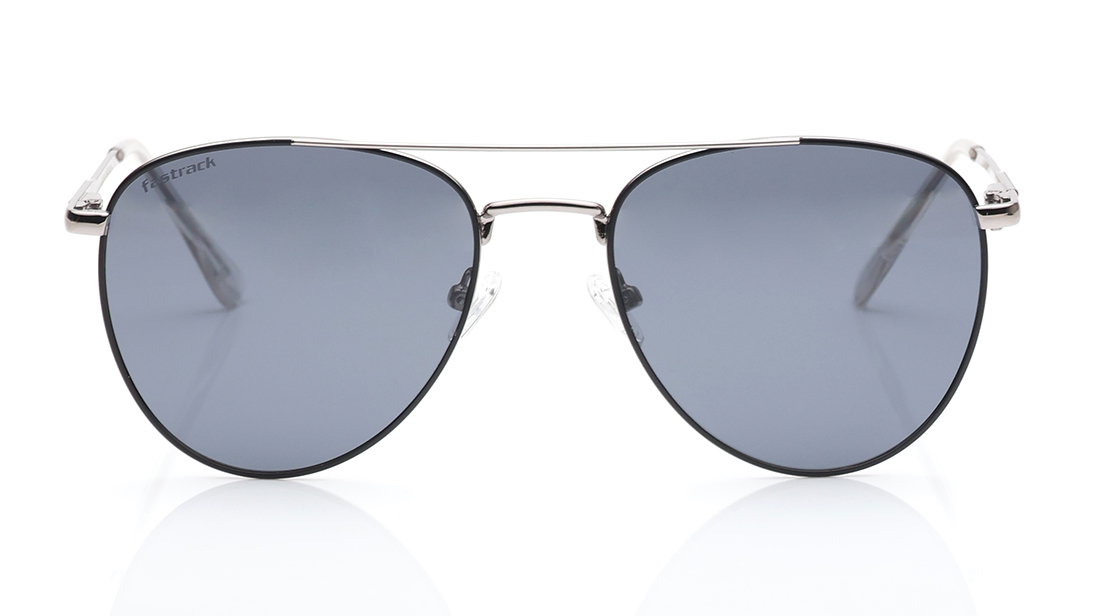 Image 1 of Grey Aviator Polarized Sunglasses for Men and Women from Fastrack Available at Titan Eye+