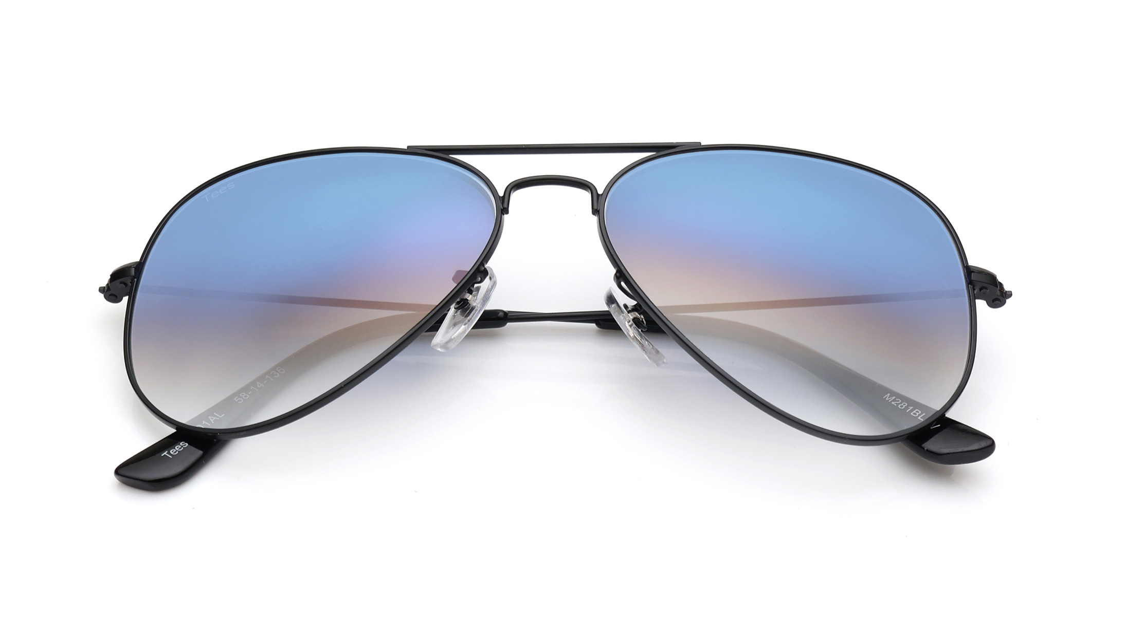 Image 6 of Blue Aviator Sunglasses for Men and Women from Tees By Fastrack Available at Titan Eye+