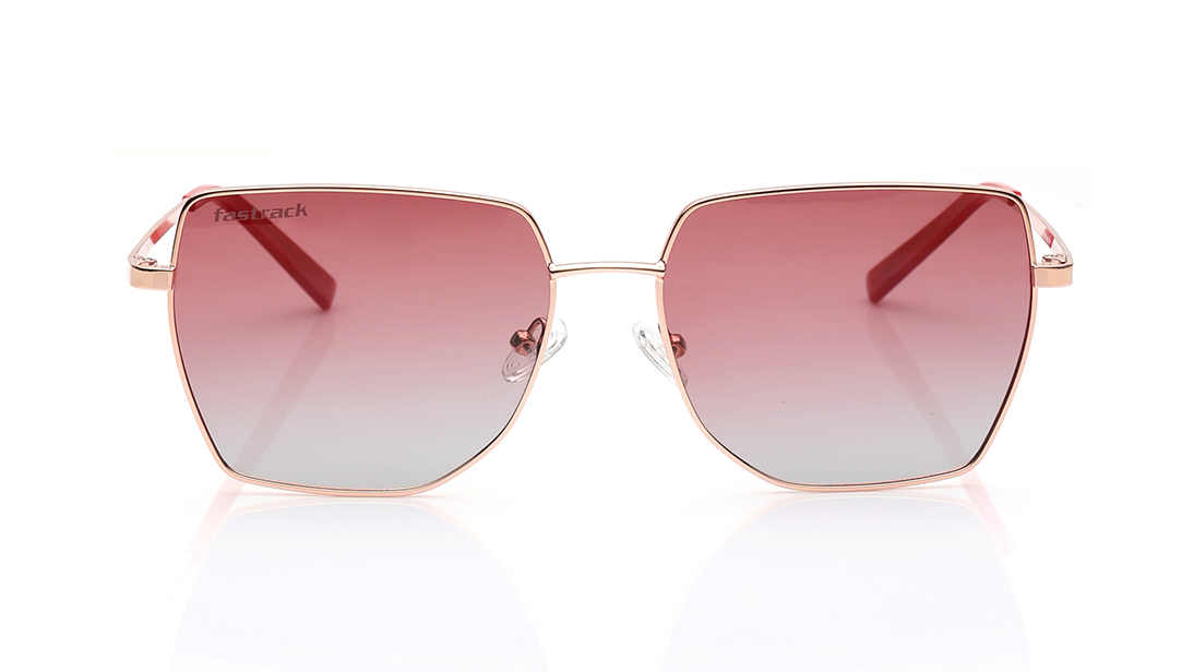 Image 1 of Red Square Polarized Sunglasses for Women from Fastrack Available at Titan Eye+