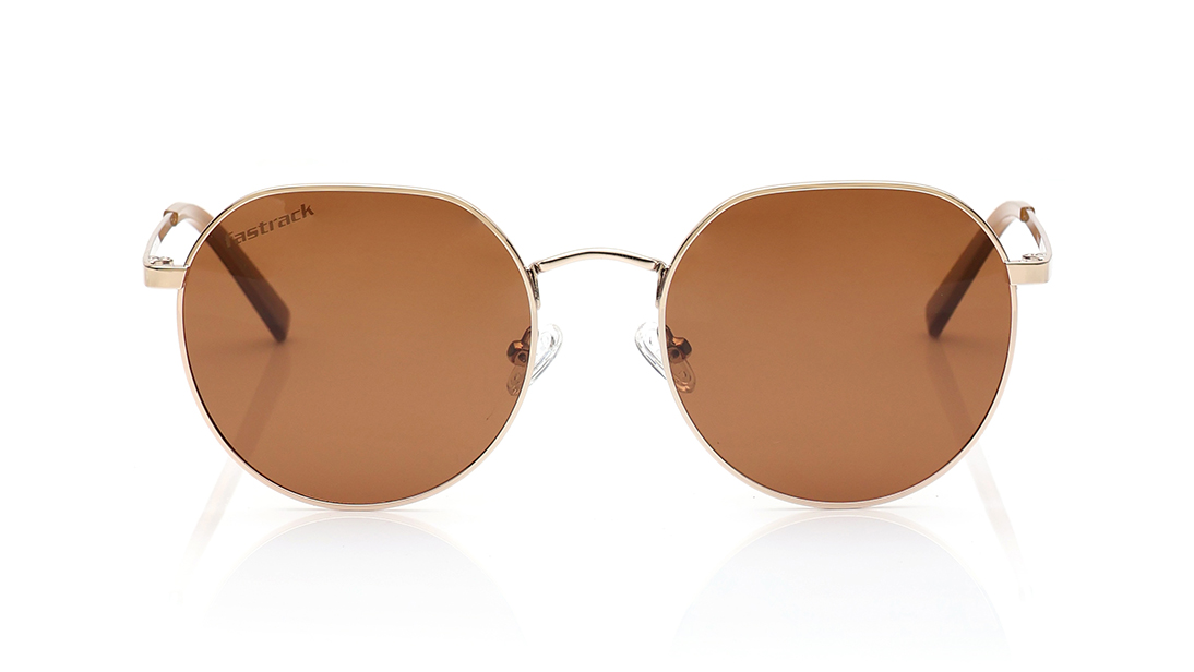 Image 1 of Brown Round Polarized Sunglasses for Men and Women from Fastrack Available at Titan Eye+