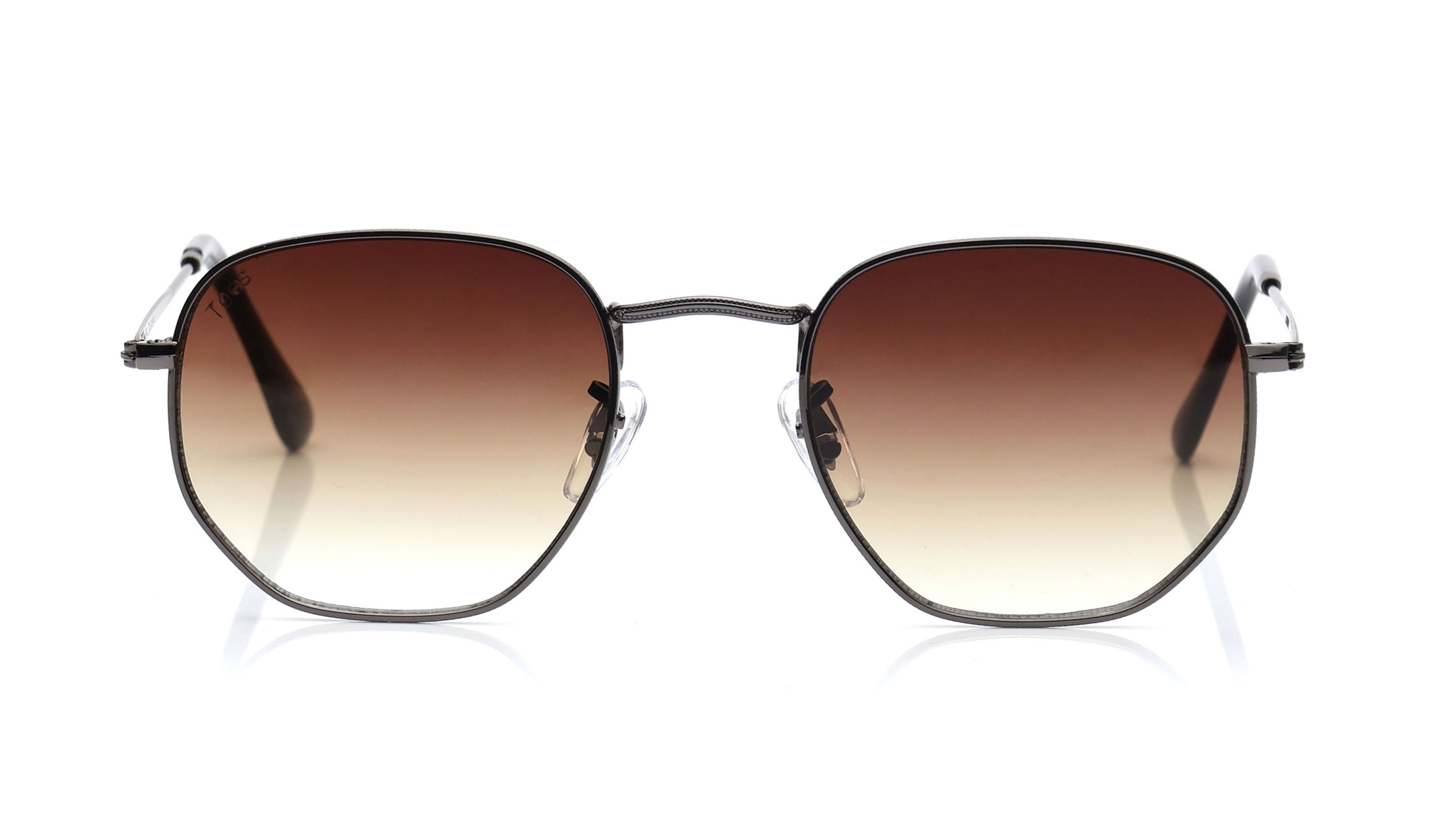 Image 1 of Brown Hexagon Sunglasses for Men and Women from Tees By Fastrack Available at Titan Eye+