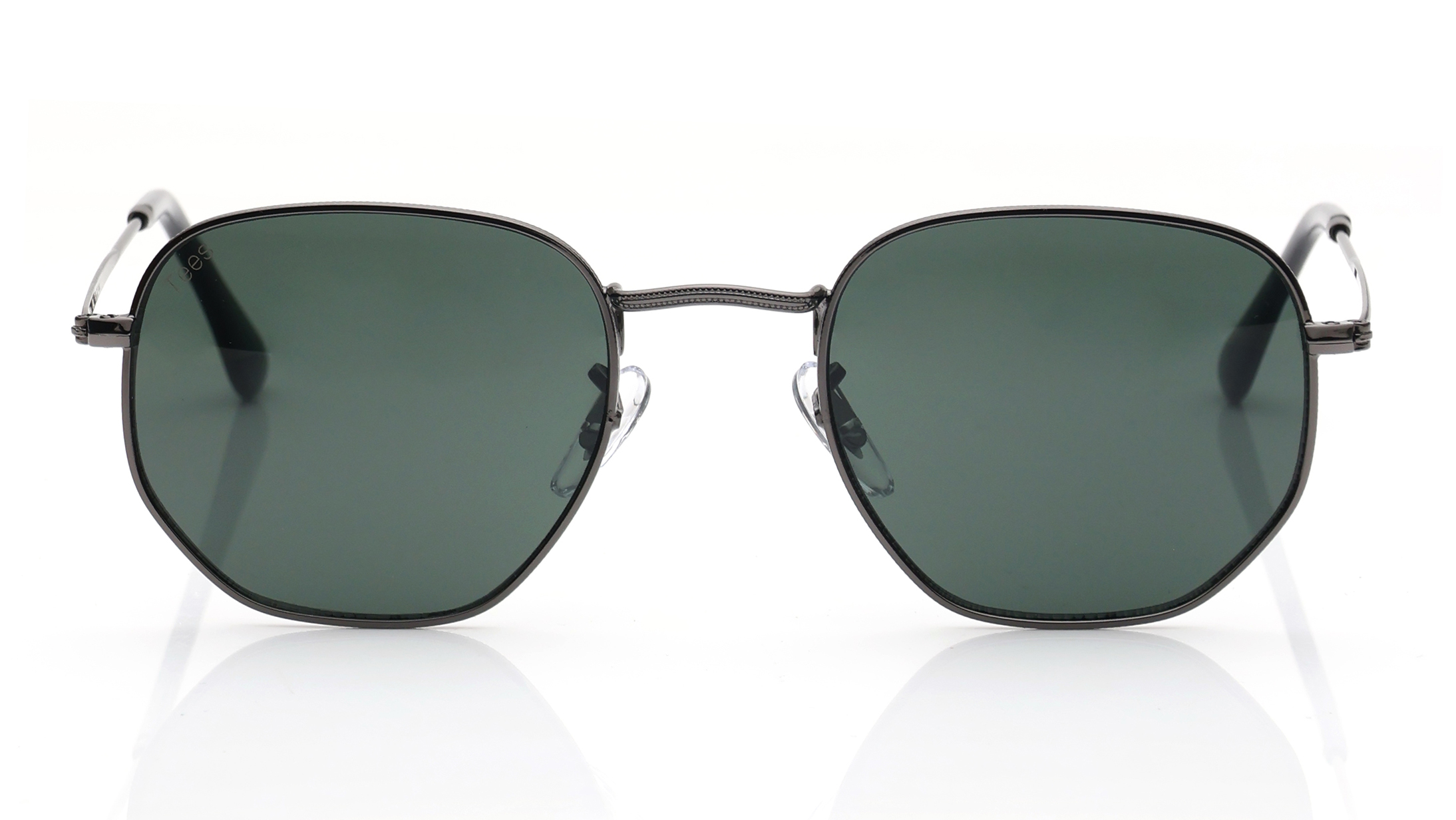 Image 1 of Green Hexagon Sunglasses for Men and Women from Tees By Fastrack Available at Titan Eye+