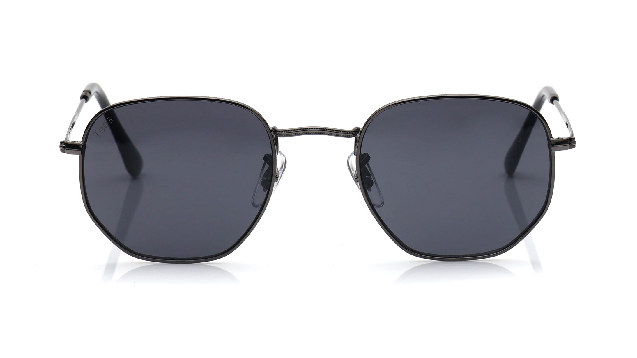 Image 1 of Grey Hexagon Sunglasses for Men and Women from Tees By Fastrack Available at Titan Eye+