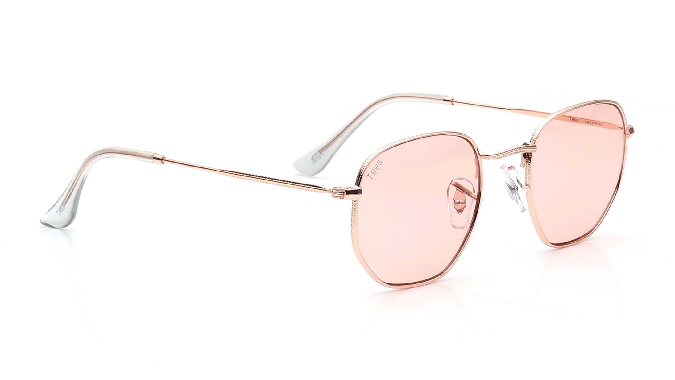Pink Hexagon Sunglasses for Men and Women