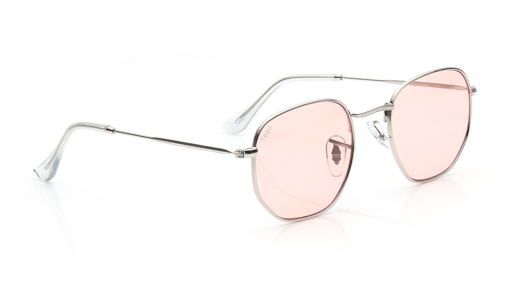 Pink Hexagon Sunglasses for Men and Women