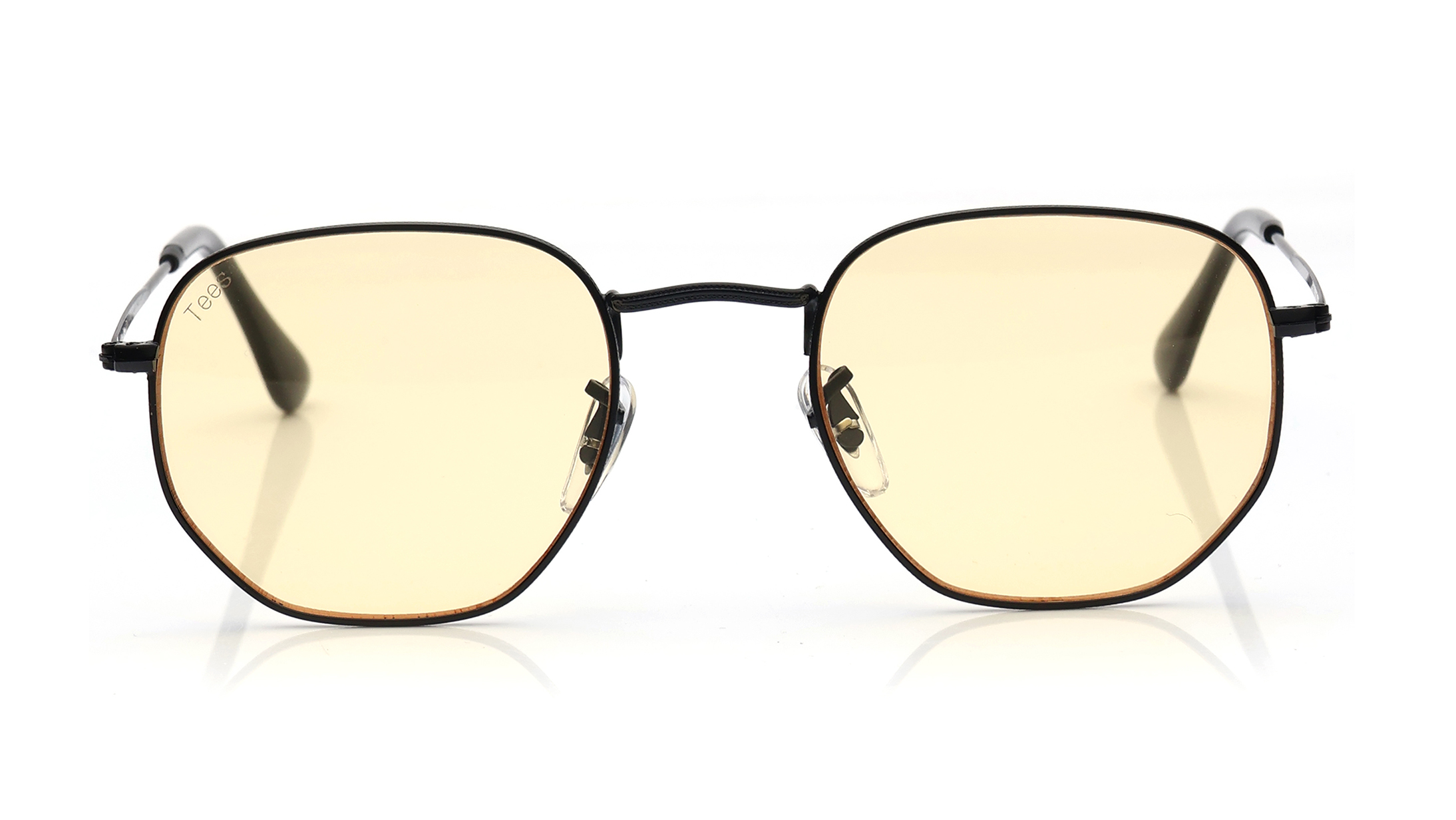 Image 1 of Yellow Hexagon Sunglasses for Men and Women from Tees By Fastrack Available at Titan Eye+