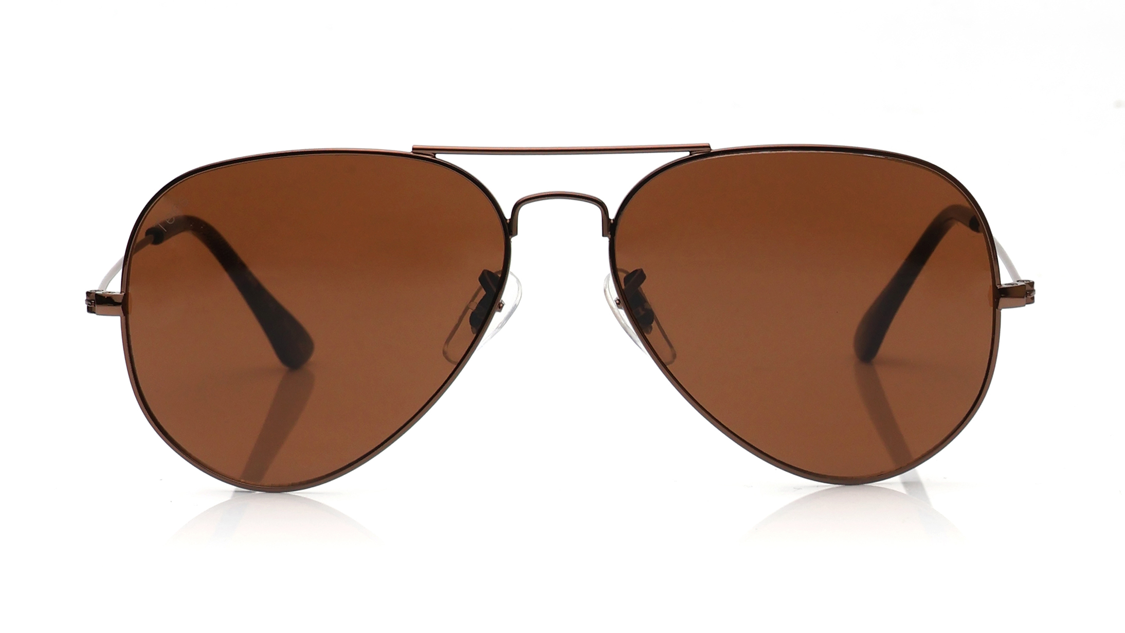 Image 1 of Brown Aviator Sunglasses for Men and Women from Tees By Fastrack Available at Titan Eye+
