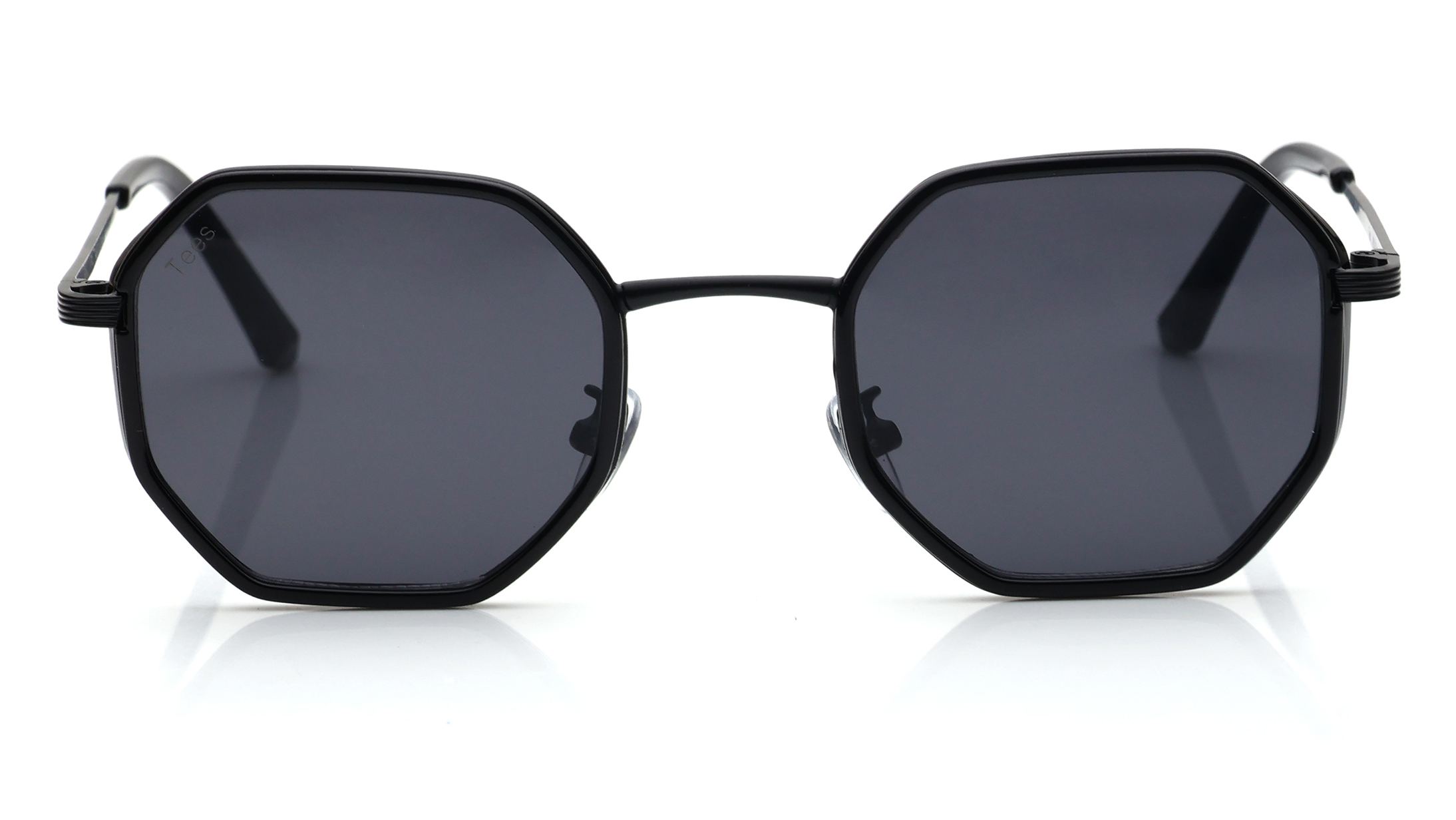 Image 1 of Grey Hexagon Sunglasses for Men and Women from Tees By Fastrack Available at Titan Eye+