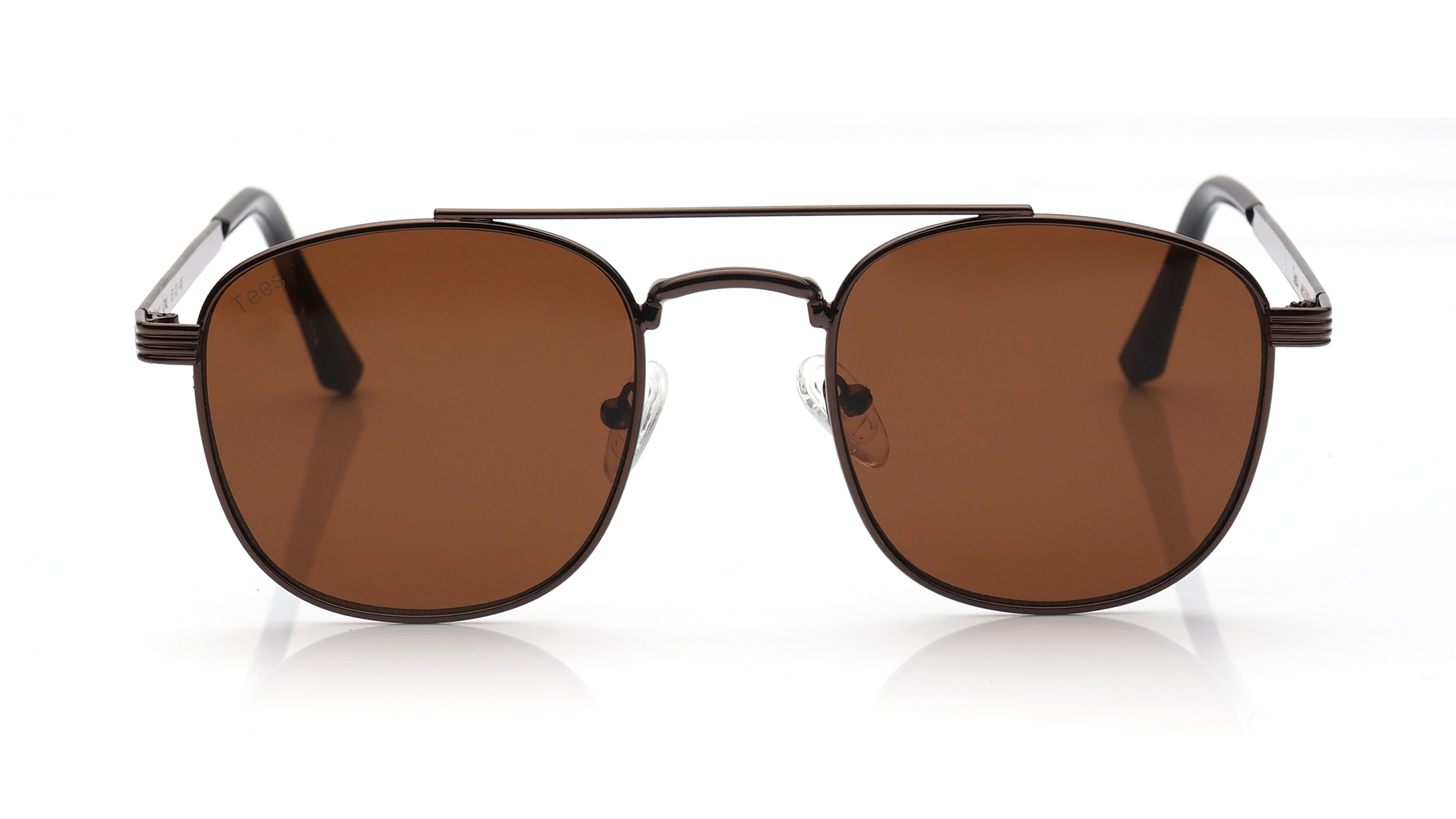 Image 1 of Brown Aviator Sunglasses for Men and Women from Tees By Fastrack Available at Titan Eye+