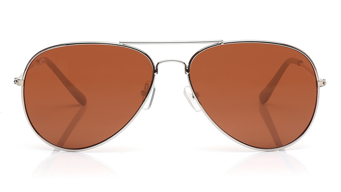 Image 1 of Brown Aviator Sunglasses for Men and Women from Tees By Fastrack Available at Titan Eye+