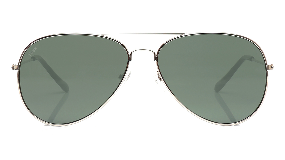 Image 1 of Green Aviator Sunglasses for Men and Women from Tees By Fastrack Available at Titan Eye+