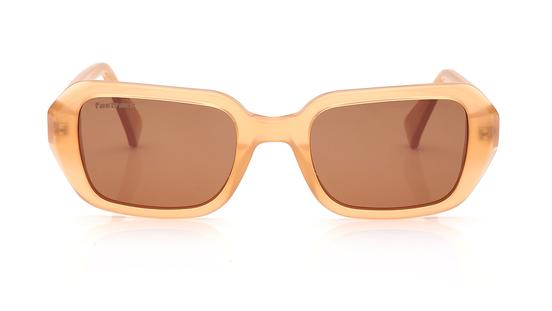 Image 1 of Brown Geometric Polarized Sunglasses for Women from Fastrack Available at Titan Eye+
