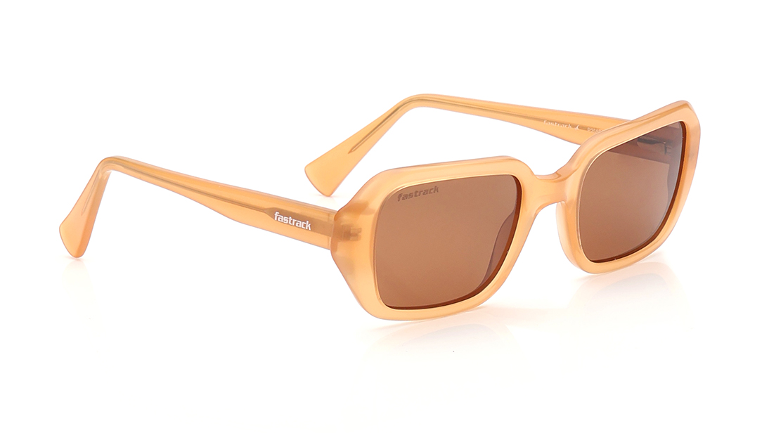 Brown Geometric Polarized Sunglasses for Women