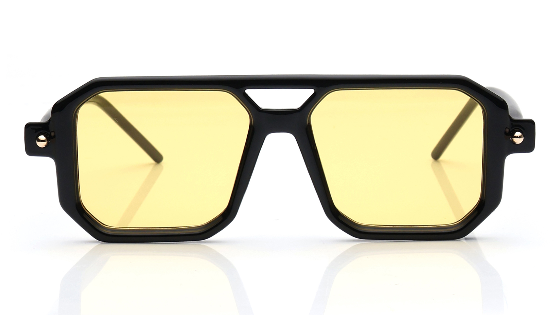 Image 1 of Yellow Aviator Sunglasses for Men and Women from Tees By Fastrack Available at Titan Eye+