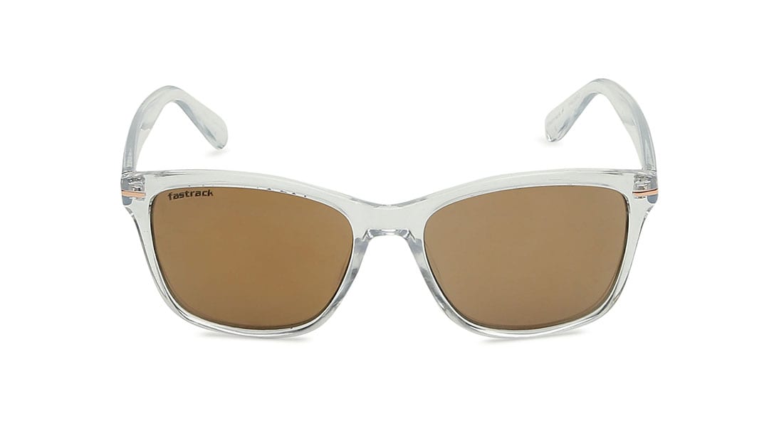Image 1 of Transparent Square Men Sunglasses (P452BR3|55) from Fastrack Available at Titan Eye+