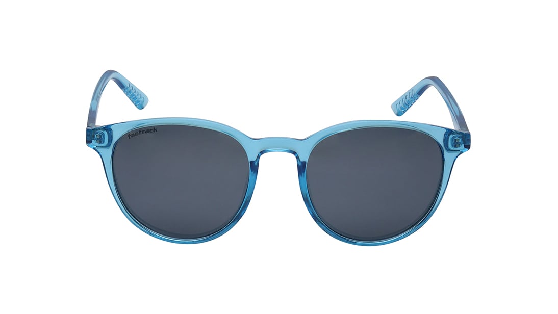 Image 1 of Blue Round Rimmed Sunglasses From Fastrack from Fastrack Available at Titan Eye+