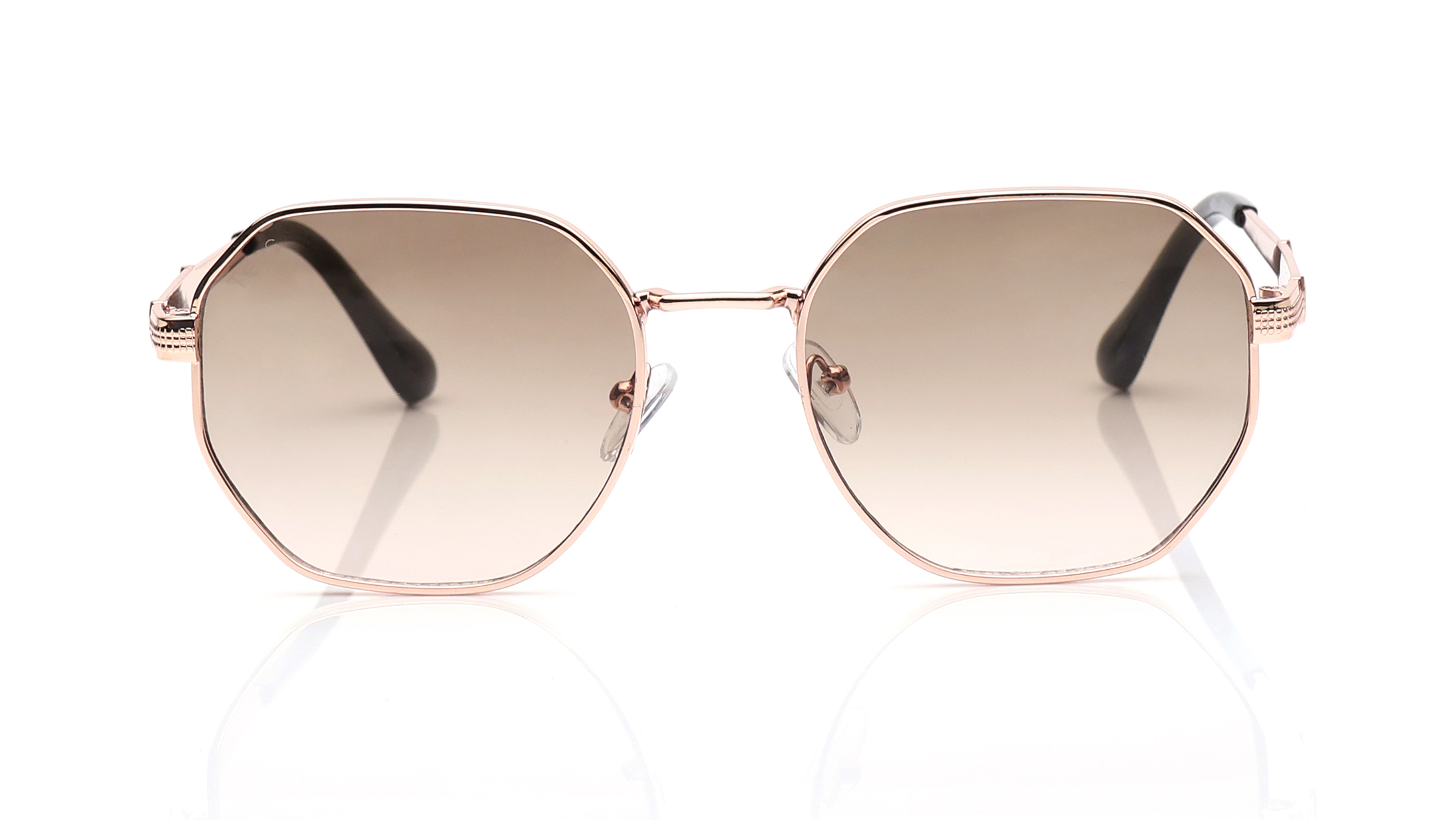Image 1 of Brown and Pink Geometric Sunglasses for Men and Women from Tees By Fastrack Available at Titan Eye+
