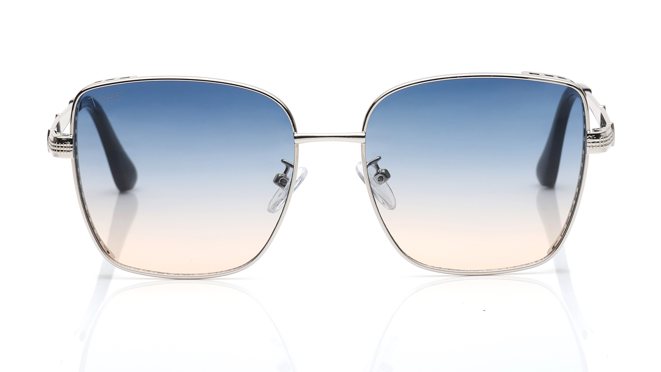 Image 1 of Blue and Pink Geometric Sunglasses for Men and Women from Tees By Fastrack Available at Titan Eye+