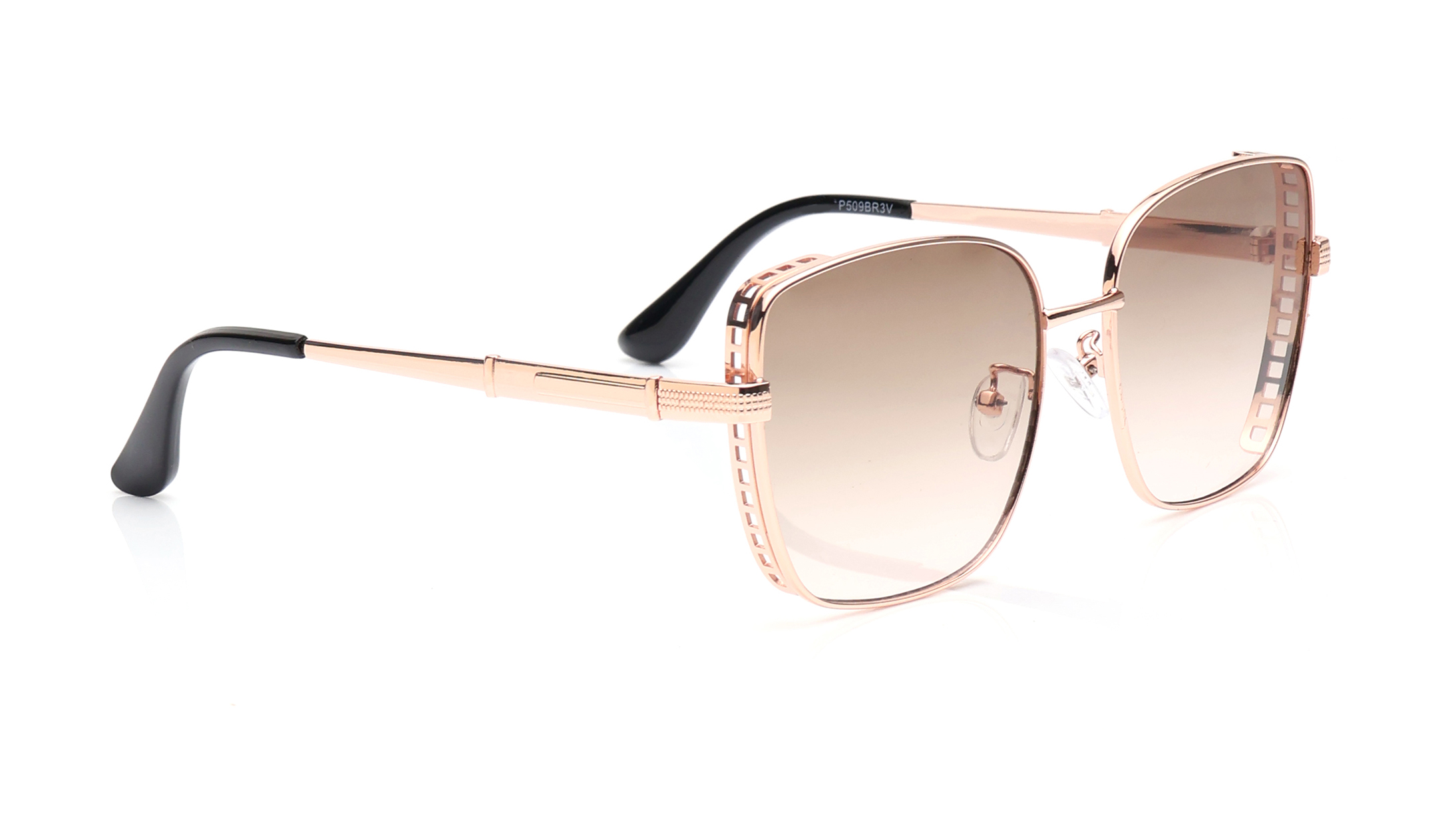 Brown and Pink Geometric Sunglasses for Men and Women