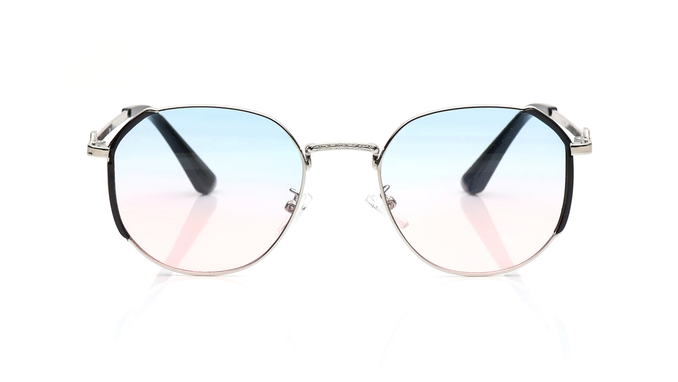 Image 1 of Blue and Pink Geometric Sunglasses for Women from Tees By Fastrack Available at Titan Eye+