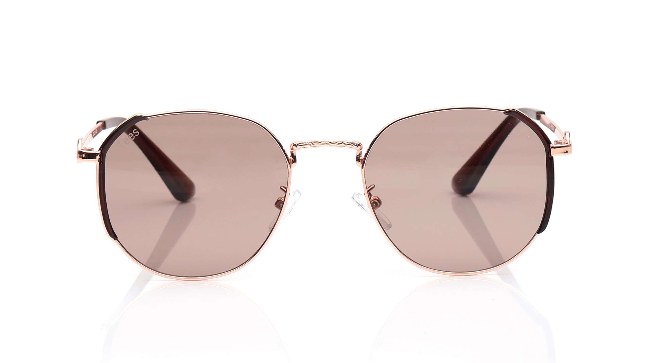 Image 1 of Brown Geometric Sunglasses for Women from Tees By Fastrack Available at Titan Eye+