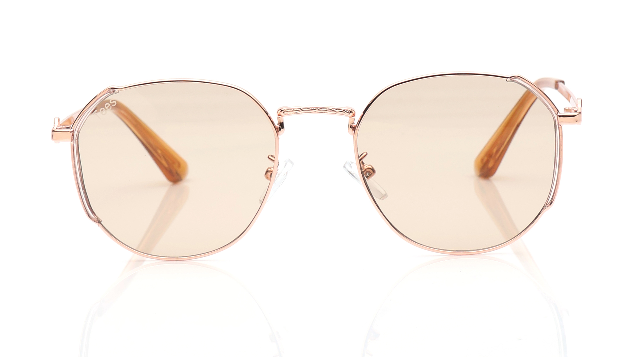 Image 1 of Brown Geometric Sunglasses for Women from Tees By Fastrack Available at Titan Eye+