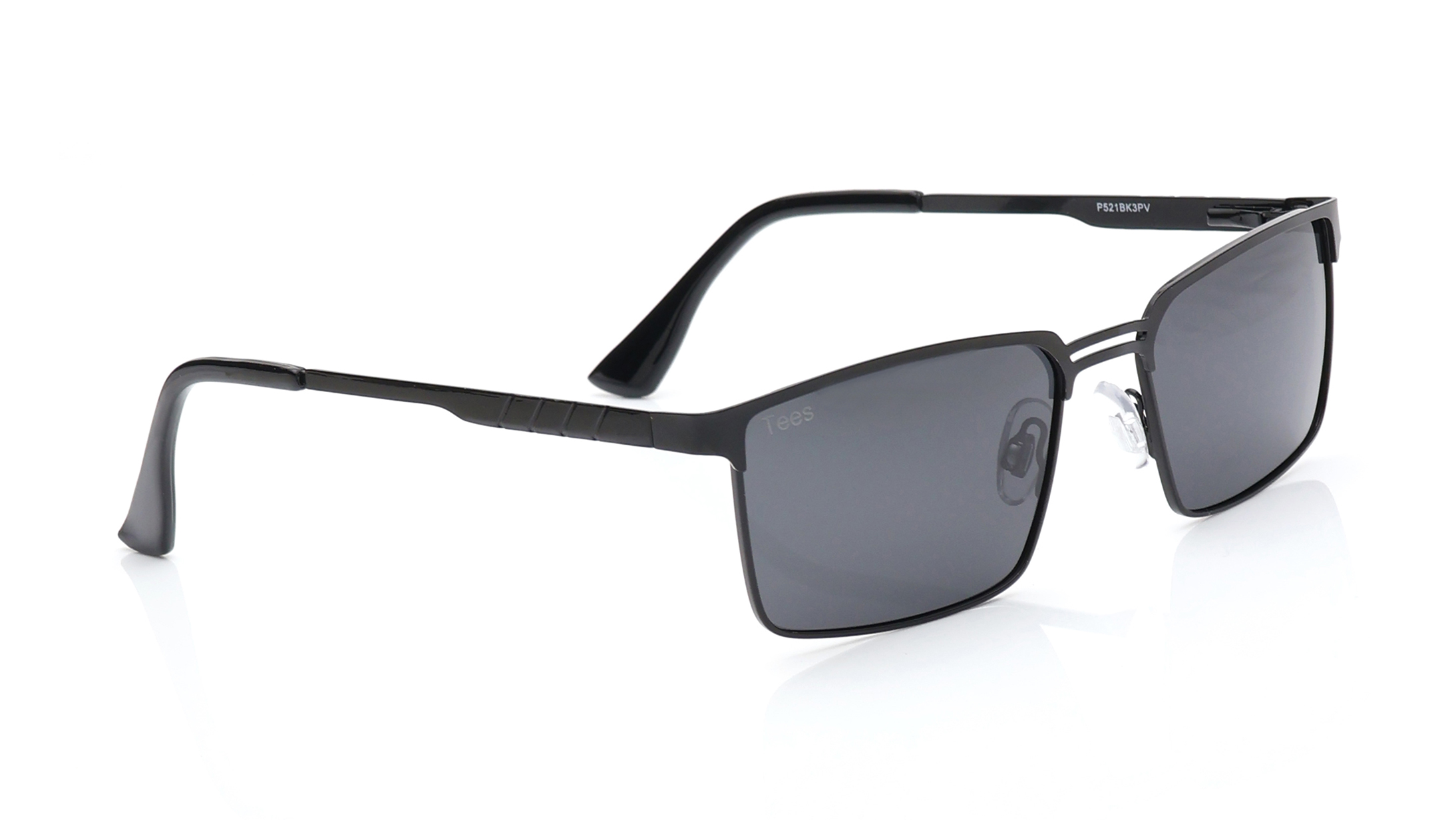 Black Rectangle Polarized Sunglasses for Men and Women