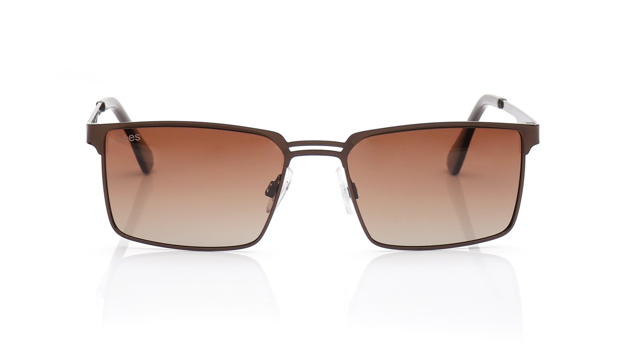 Image 1 of Brown Rectangle Polarized Sunglasses for Men and Women from Tees By Fastrack Available at Titan Eye+