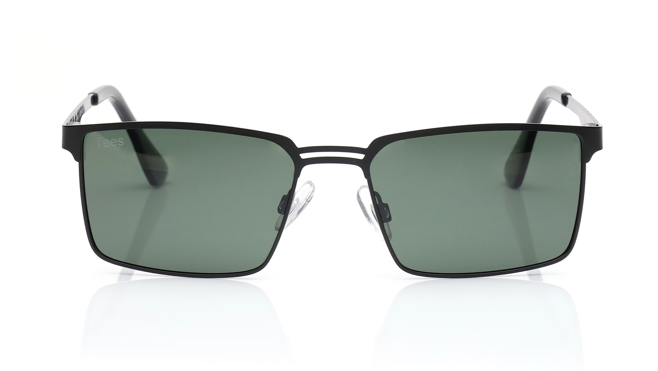 Image 1 of Green Rectangle Polarized Sunglasses for Men and Women from Tees By Fastrack Available at Titan Eye+