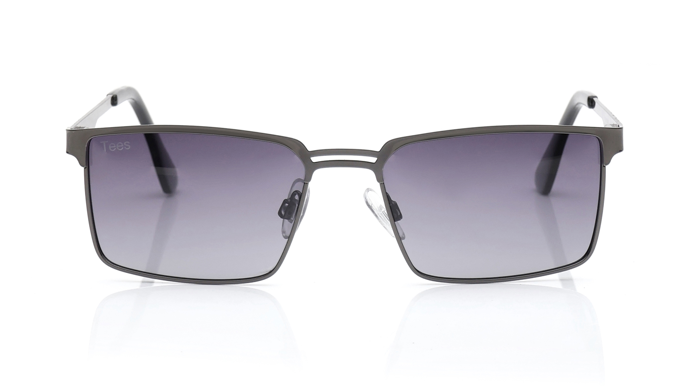 Image 1 of Grey Rectangle Polarized Sunglasses for Men and Women from Tees By Fastrack Available at Titan Eye+