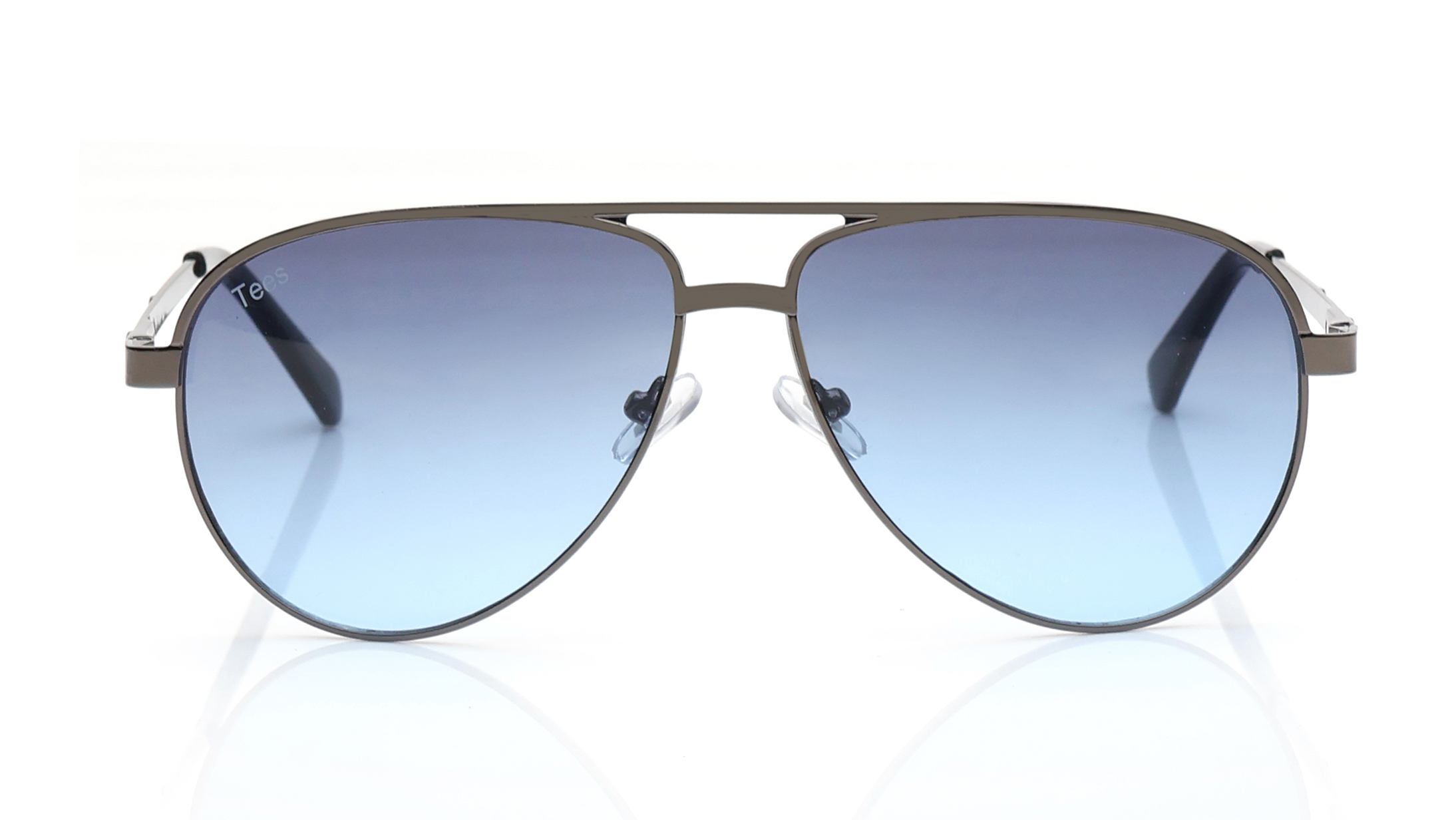 Image 1 of Grey and Blue Aviator Sunglasses for Men and Women from Tees By Fastrack Available at Titan Eye+