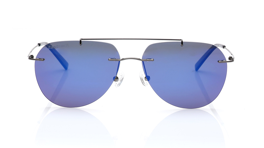 Image 1 of Blue Aviator Polarized Sunglasses for Men and Women from Fastrack Available at Titan Eye+
