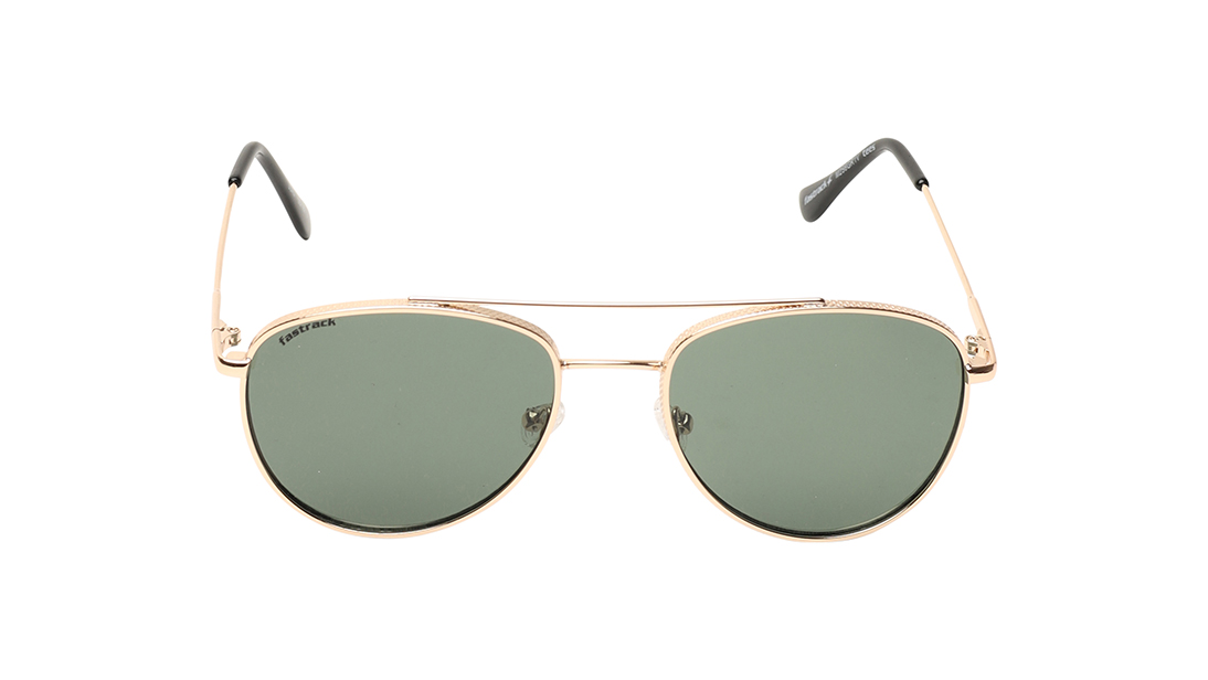 Image 1 of Gold Aviator Prescription Sunglasses from Fastrack Available at Titan Eye+