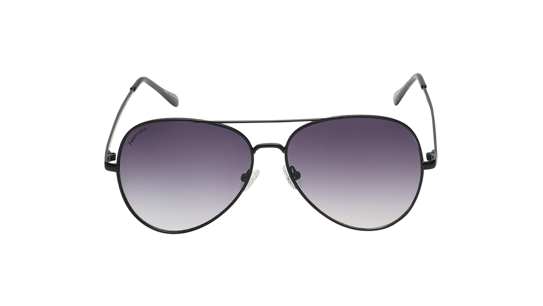 Image 1 of Black Aviator Prescription Sunglasses from Fastrack Available at Titan Eye+