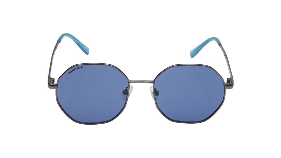 Image 1 of Blue Round Prescription Sunglasses from Fastrack Available at Titan Eye+