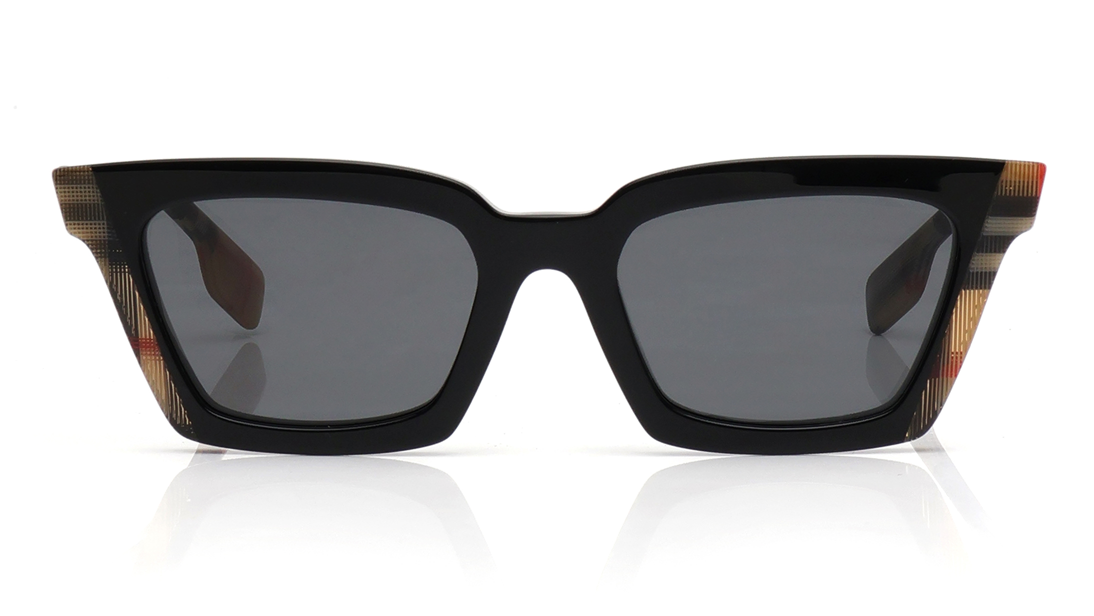 Image 1 of Black Square Sunglasses for Women from Burberry Available at Titan Eye+