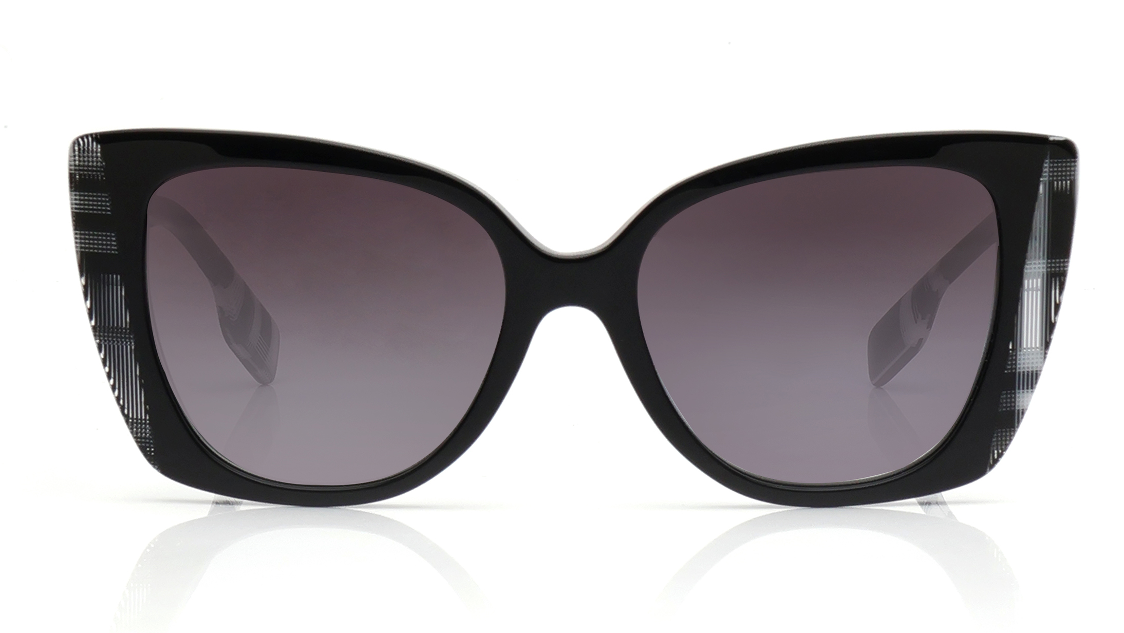 Image 1 of Brown and Black Geometric Sunglasses for Women from Burberry Available at Titan Eye+