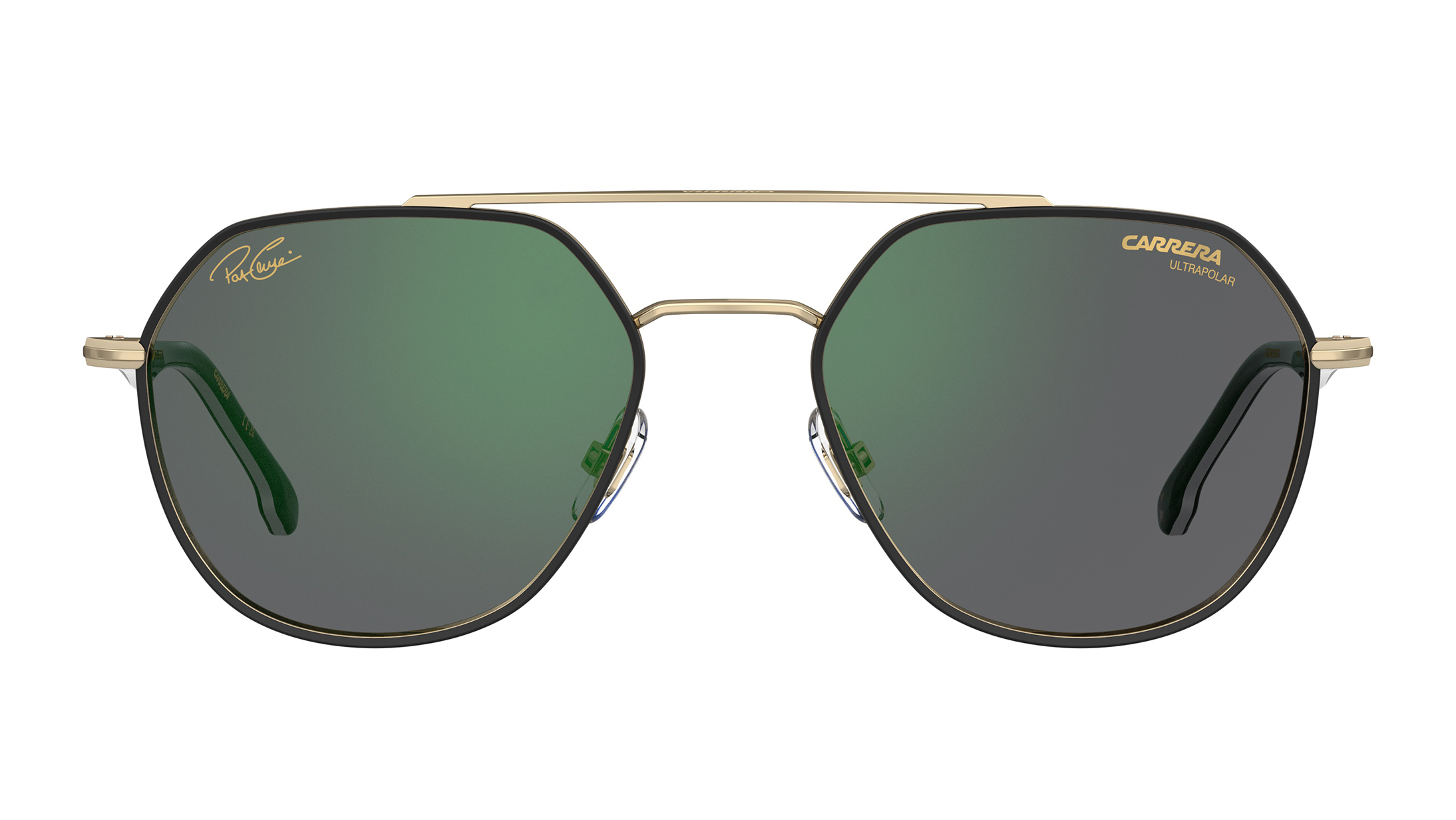 Image 1 of Green Geometric Sunglasses for Men and Women from Carrera Available at Titan Eye+