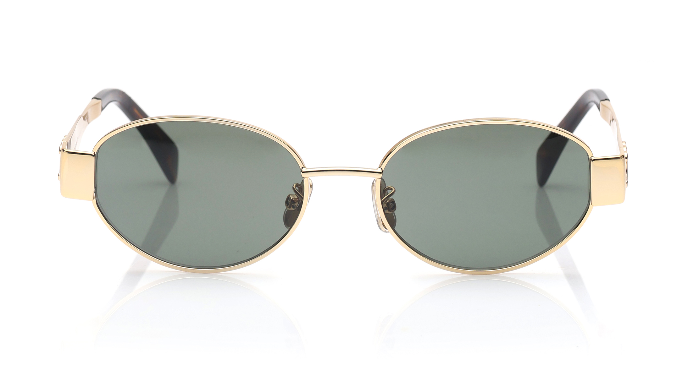 Image 1 of Green Round Sunglasses for WOMEN from Celine Available at Titan Eye+