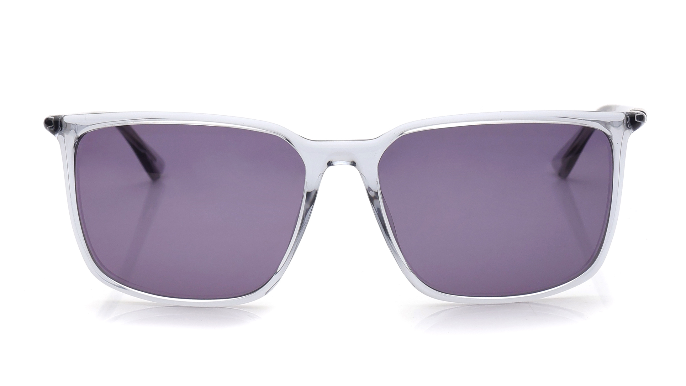 Image 1 of Grey Rectangle Sunglasses for Men from Calvin Klein Available at Titan Eye+