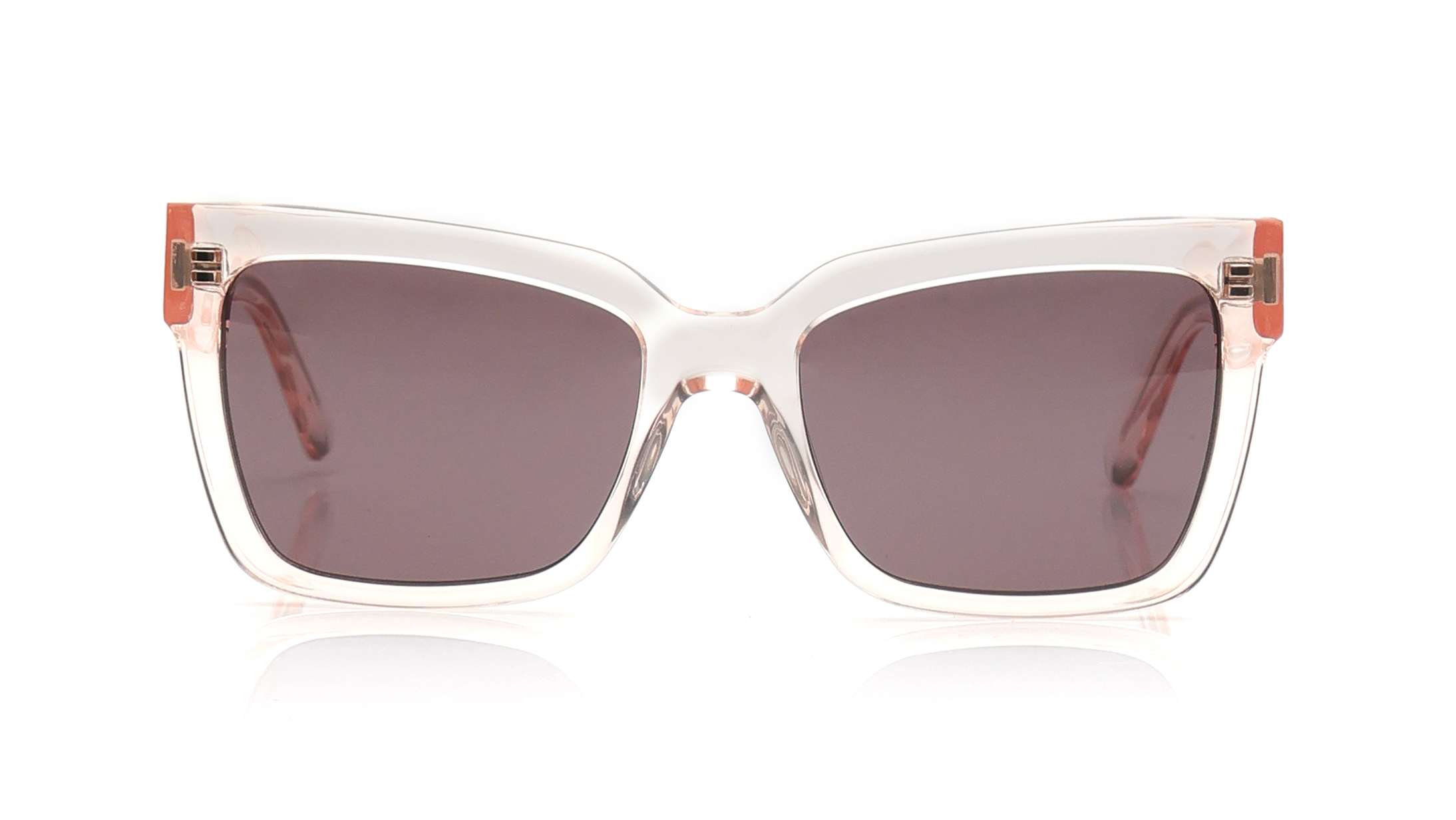 Image 1 of Grey Rectangle Sunglasses for Women from Calvin Klein Available at Titan Eye+