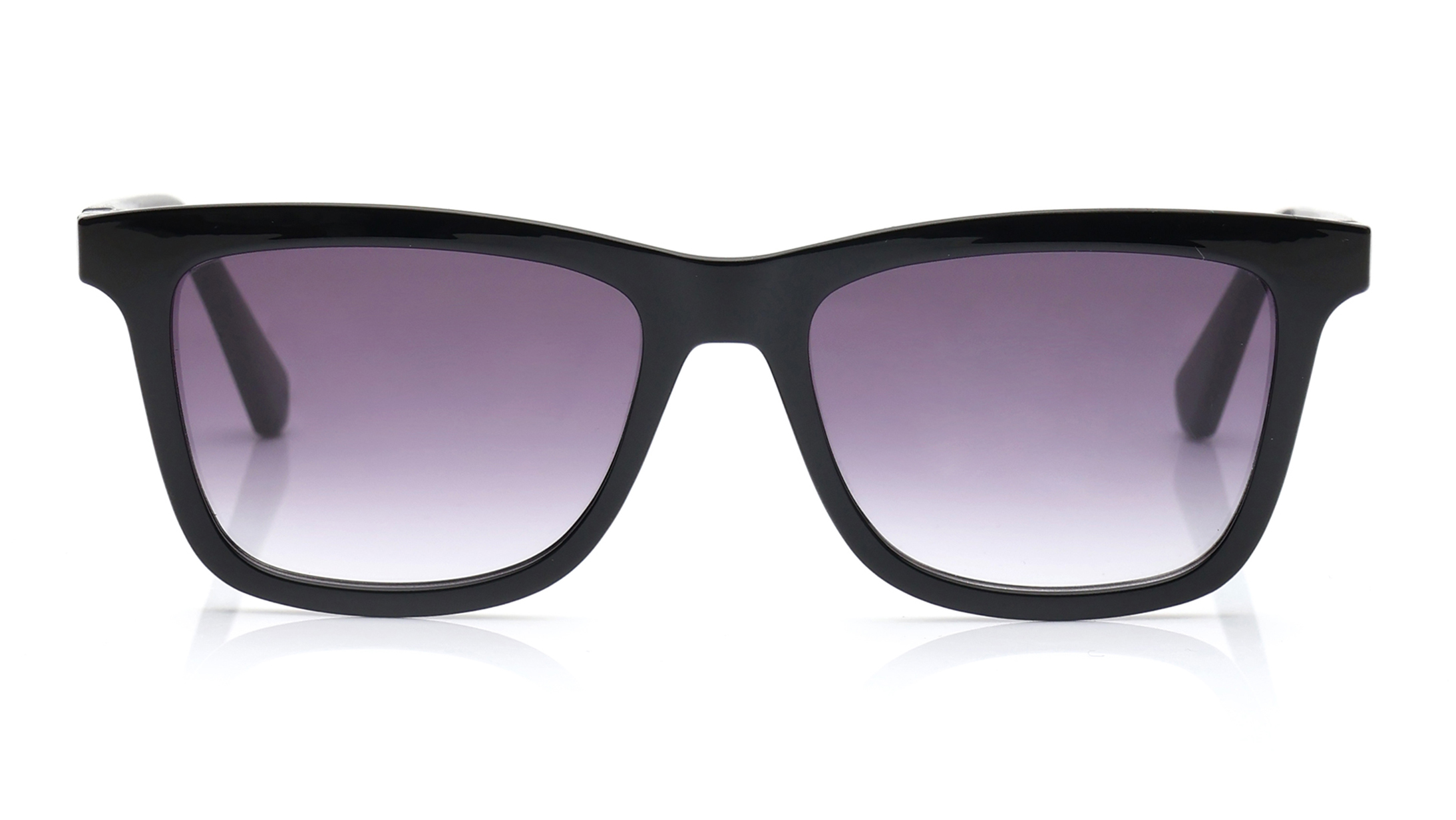 Image 1 of Black Rectangle Sunglasses for Men and Women from Calvin Klein Available at Titan Eye+