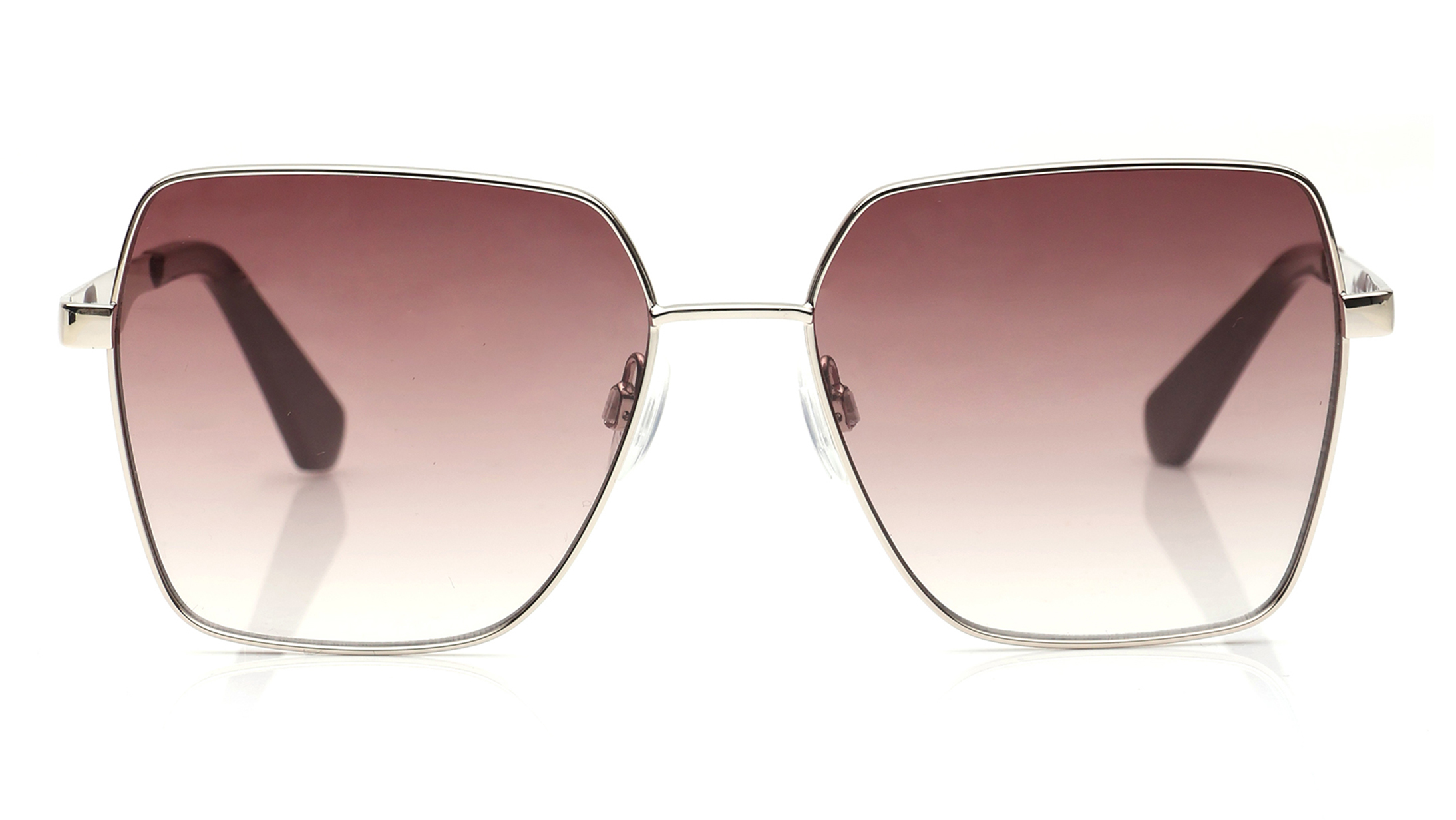 Image 1 of Brown Square Sunglasses for Women from Calvin Klein Available at Titan Eye+