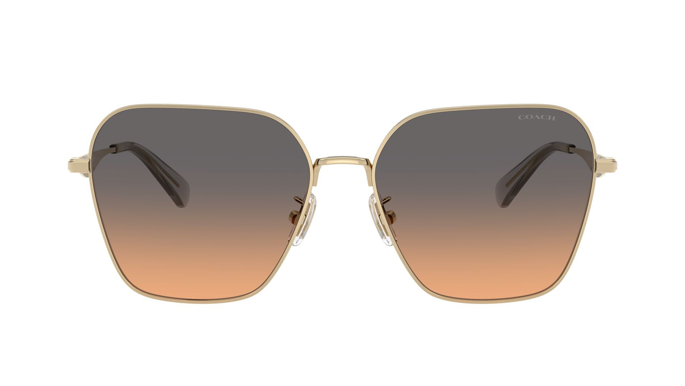 Image 1 of Smoke Irregular Sunglasses for Women from Coach Available at Titan Eye+