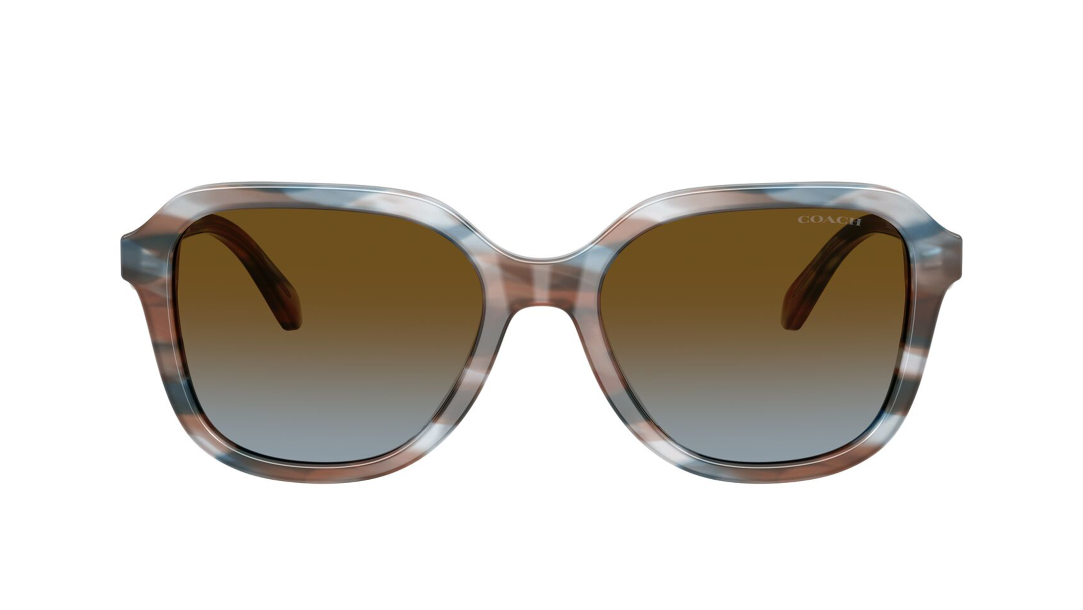 Image 1 of Brown Square Sunglasses for Women from Coach Available at Titan Eye+